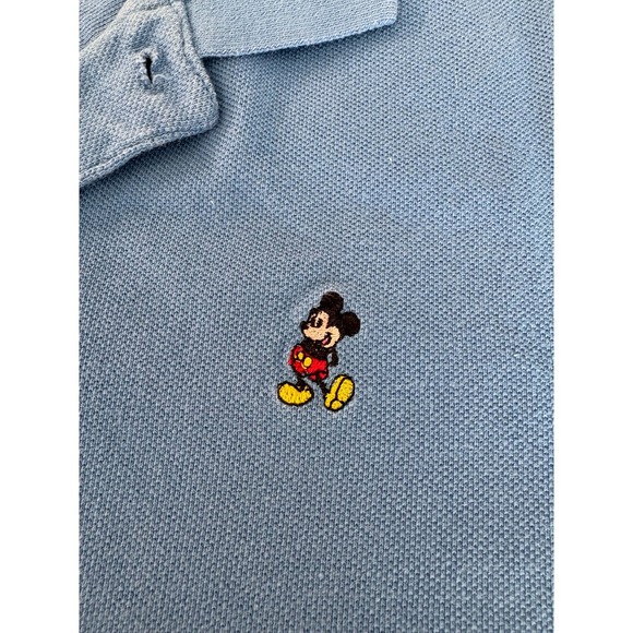 Embroidered Mickey Mouse Polo Shirt Walt Disney World Men's Medium Baby Blue - Picture 8 of 8
